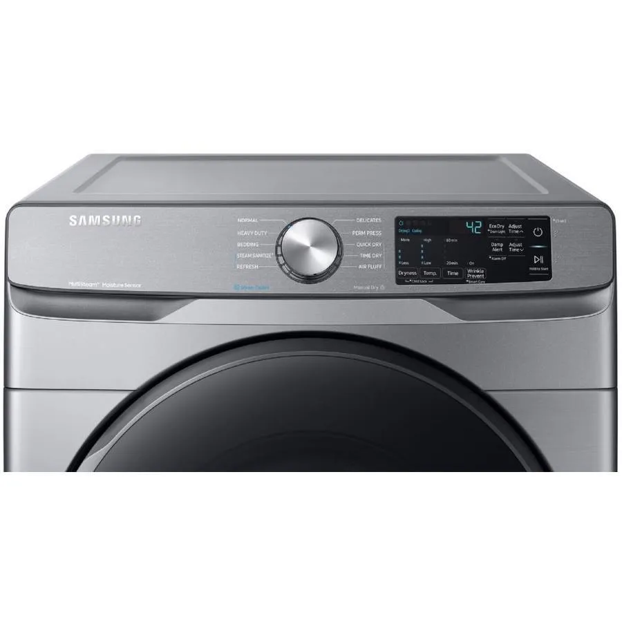 Samsung 7.5-cu ft Reversible Side Swing Door Stackable Steam Cycle Gas Dryer (Platinum), photo 4 of 13
