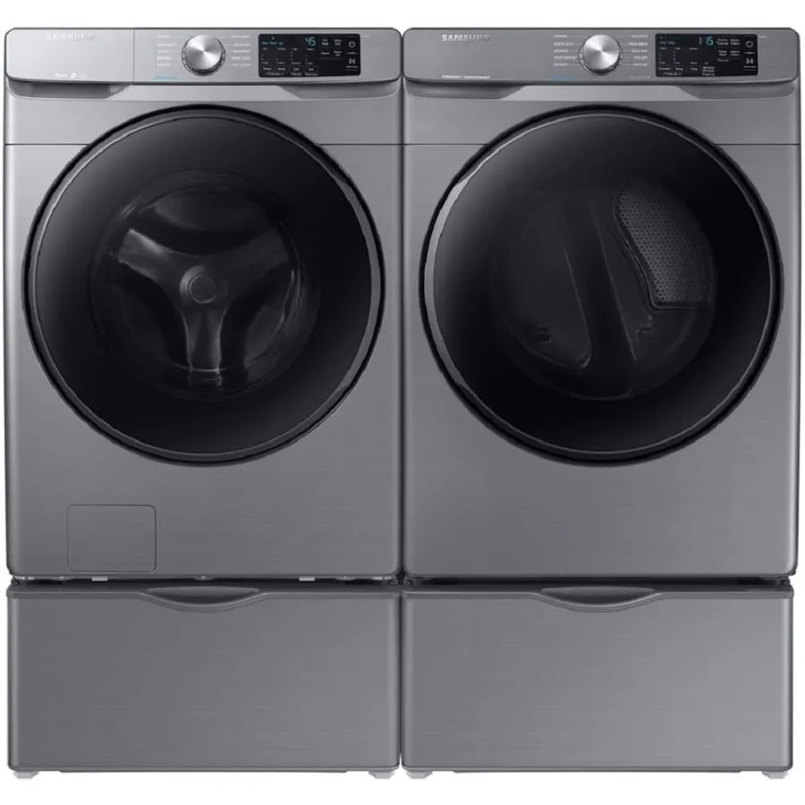 Samsung 7.5-cu ft Reversible Side Swing Door Stackable Steam Cycle Gas Dryer (Platinum), photo 7 of 13