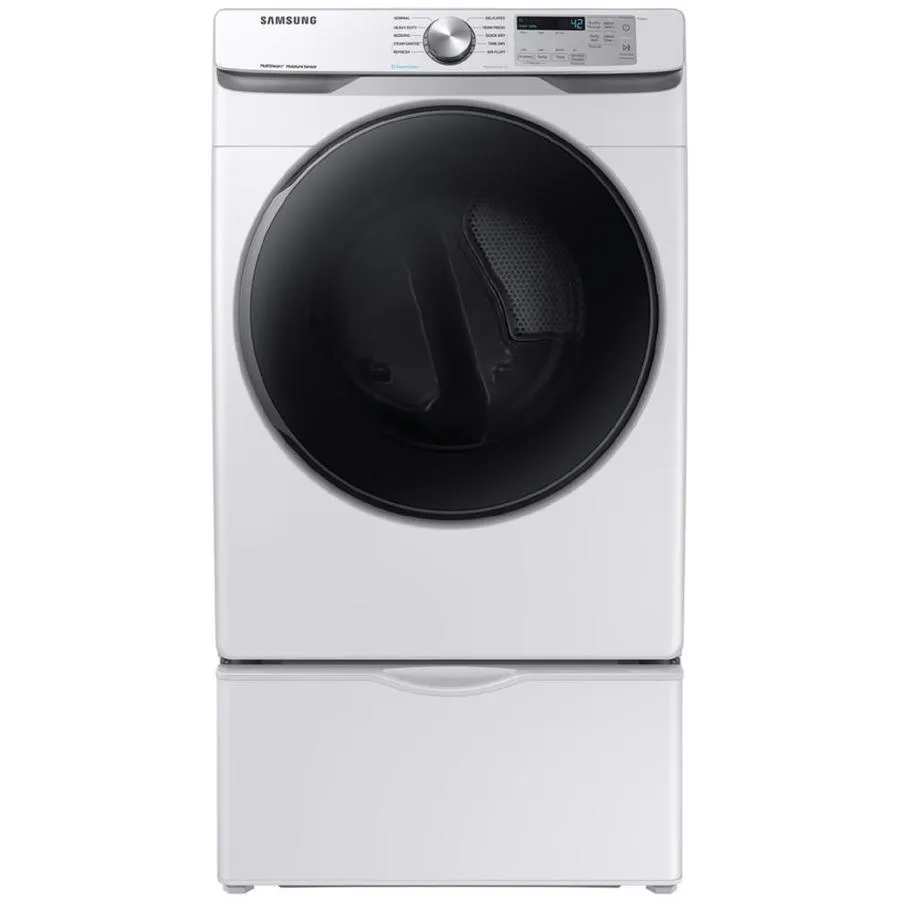Samsung 7.5-cu ft Reversible Side Swing Door Stackable Steam Cycle Gas Dryer (White), photo 3 of 14