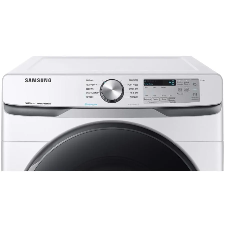 Samsung 7.5-cu ft Reversible Side Swing Door Stackable Steam Cycle Gas Dryer (White), photo 4 of 14