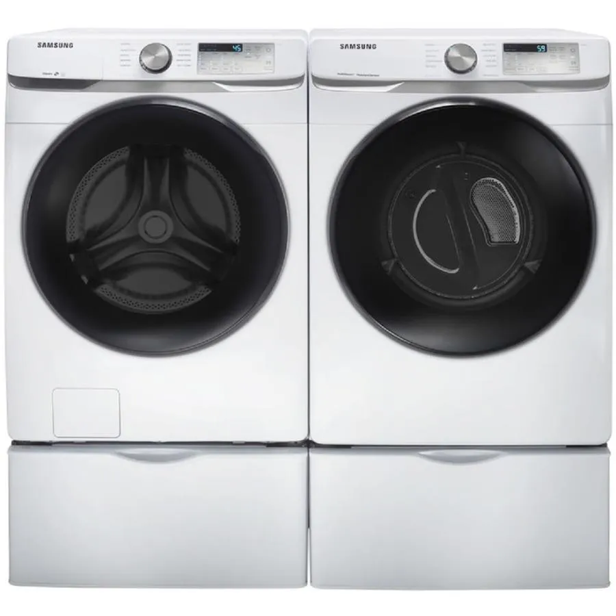 Samsung 7.5-cu ft Reversible Side Swing Door Stackable Steam Cycle Gas Dryer (White), photo 7 of 14