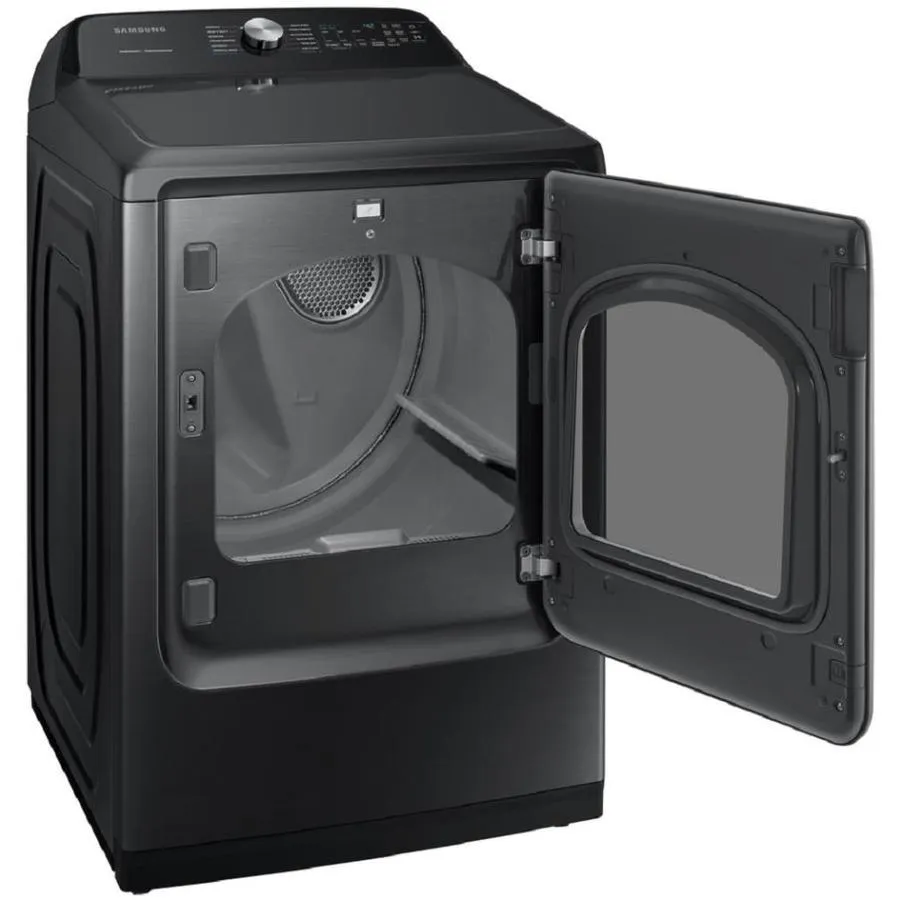 Samsung 7.4-cu ft Reversible Side Swing Door Steam Cycle Gas Dryer (Fingerprint Resistant Black Stainless Steel), photo 2 of 11