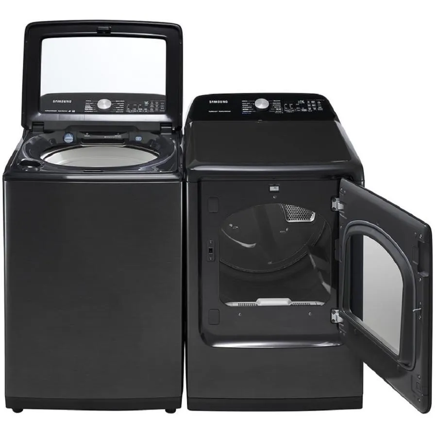 Samsung 7.4-cu ft Reversible Side Swing Door Steam Cycle Gas Dryer (Fingerprint Resistant Black Stainless Steel), photo 9 of 11