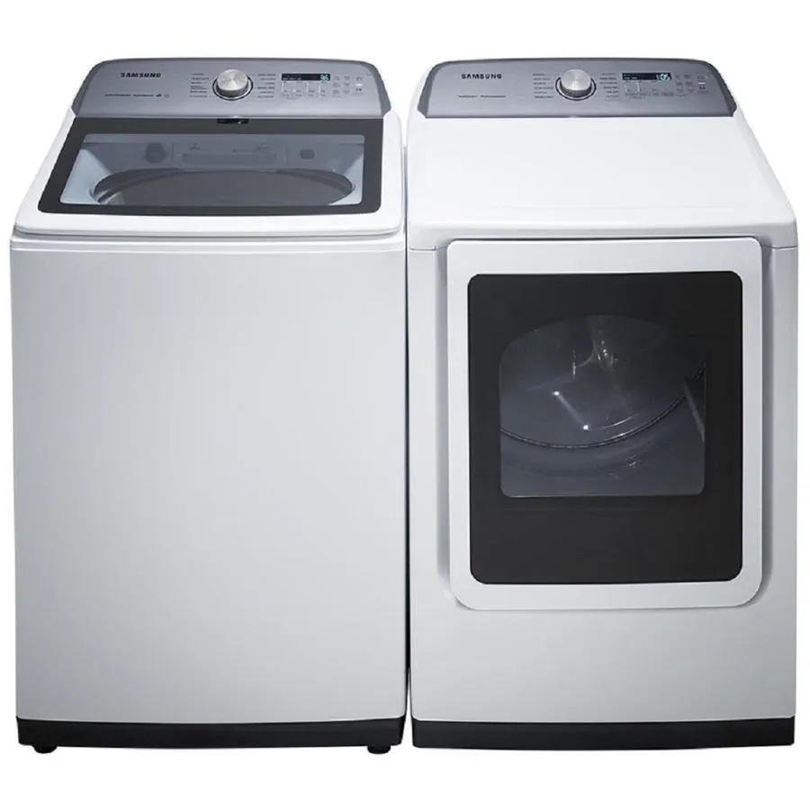 Samsung 7.4-cu ft Reversible Side Swing Door Steam Cycle Gas Dryer (White), photo 7 of 11