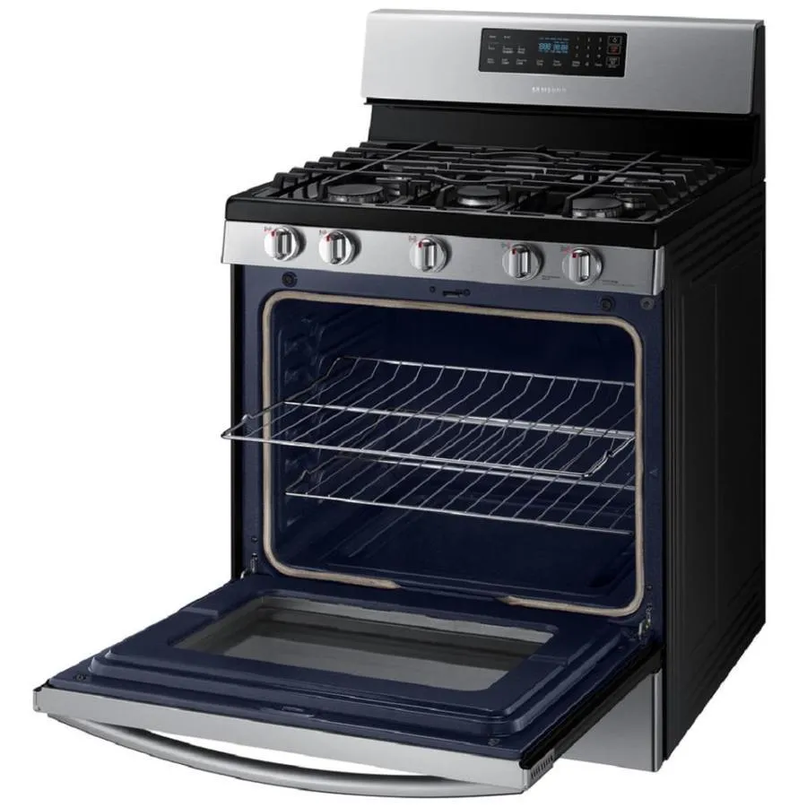 Samsung 30-in 5 Burners 5.8-cu ft Self-Cleaning Freestanding Gas Range (Stainless Steel), photo 2 of 13