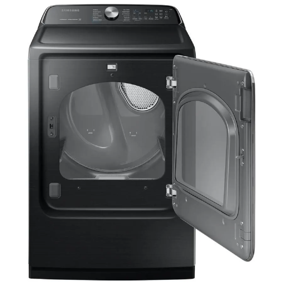Samsung 7.4-cu ft Reversible Side Swing Door Steam Cycle Gas Dryer (Fingerprint Resistant Black Stainless Steel) ENERGY STAR, photo 2 of 8