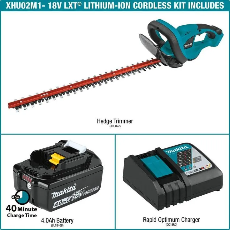 Makita 22 in. 18-Volt LXT Lithium-Ion Cordless Hedge Trimmer Kit with (1) Battery 4.0Ah and Charger, photo 3 of 8