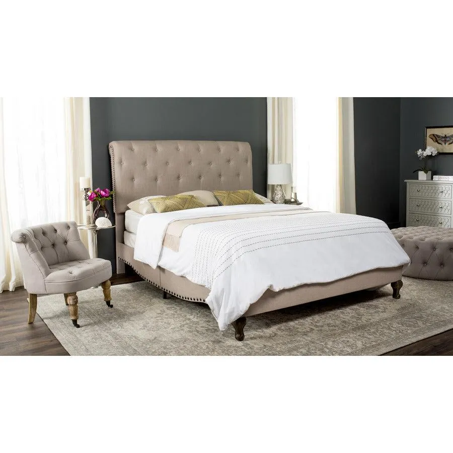 Safavieh Hathaway Taupe Full Upholstered Bed, photo 2 of 5