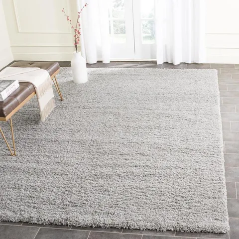 Laguna Shag 8 x 10 Silver Indoor Solid Area Rug
