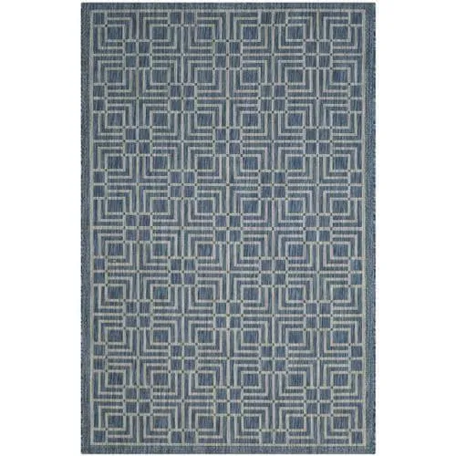 Safavieh Courtyard Metro 5 x 8 Navy/Gray Indoor/Outdoor Geometric Coastal Area Rug, photo 3 of 3