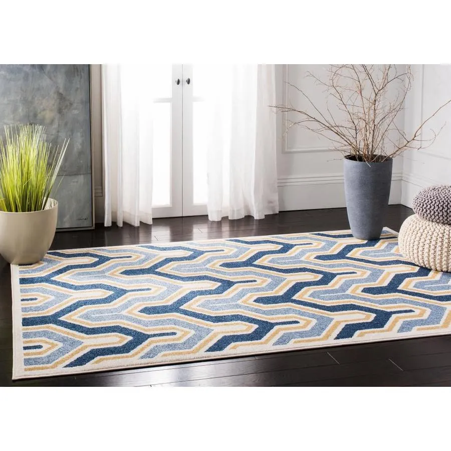Safavieh Amherst Barkley 3 x 5 Ivory/Gold Indoor/Outdoor Abstract Mid-Century Modern Throw Rug, photo 4 of 7