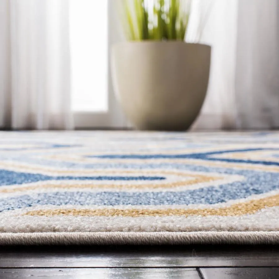 Safavieh Amherst Barkley 3 x 5 Ivory/Gold Indoor/Outdoor Abstract Mid-Century Modern Throw Rug, photo 6 of 7