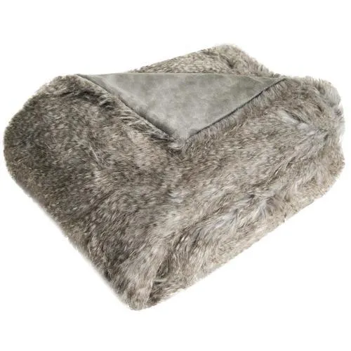 Safavieh Faux Fur Gray Acrylic Throw, photo 2 of 2