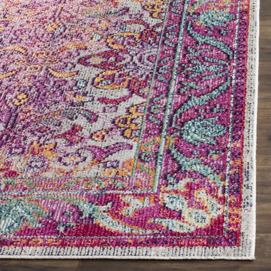 Safavieh Crystal Tristan 5 x 8 Light Blue/Fuchsia Indoor Floral/Botanical Oriental Area Rug, photo 2 of 4