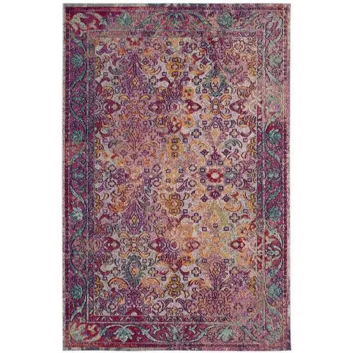 Safavieh Crystal Tristan 5 x 8 Light Blue/Fuchsia Indoor Floral/Botanical Oriental Area Rug, photo 4 of 4