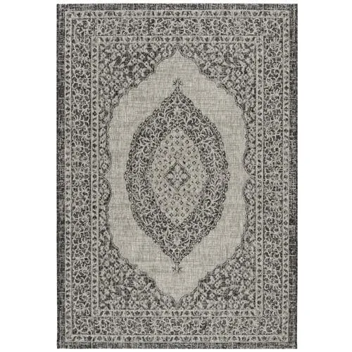 Safavieh Courtyard Napa 4 x 6 Light Gray/Black Indoor/Outdoor Floral/Botanical Coastal Area Rug, photo 4 of 4