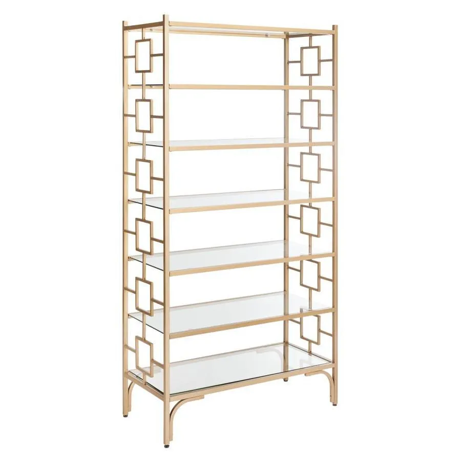 Safavieh Brooklyn Gold/Clear Metal Etagere, photo 4 of 6