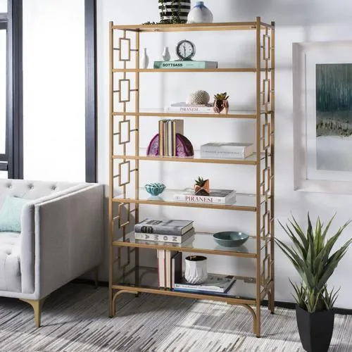 Safavieh Brooklyn Gold/Clear Metal Etagere, photo 6 of 6