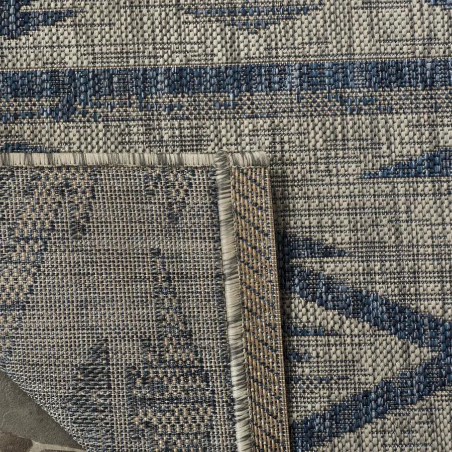 Safavieh Courtyard Tempe 8 x 11 Gray/Navy Indoor/Outdoor Abstract Coastal Area Rug, photo 3 of 4