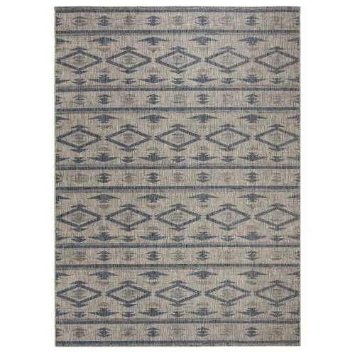 Safavieh Courtyard Tempe 8 x 11 Gray/Navy Indoor/Outdoor Abstract Coastal Area Rug, photo 4 of 4