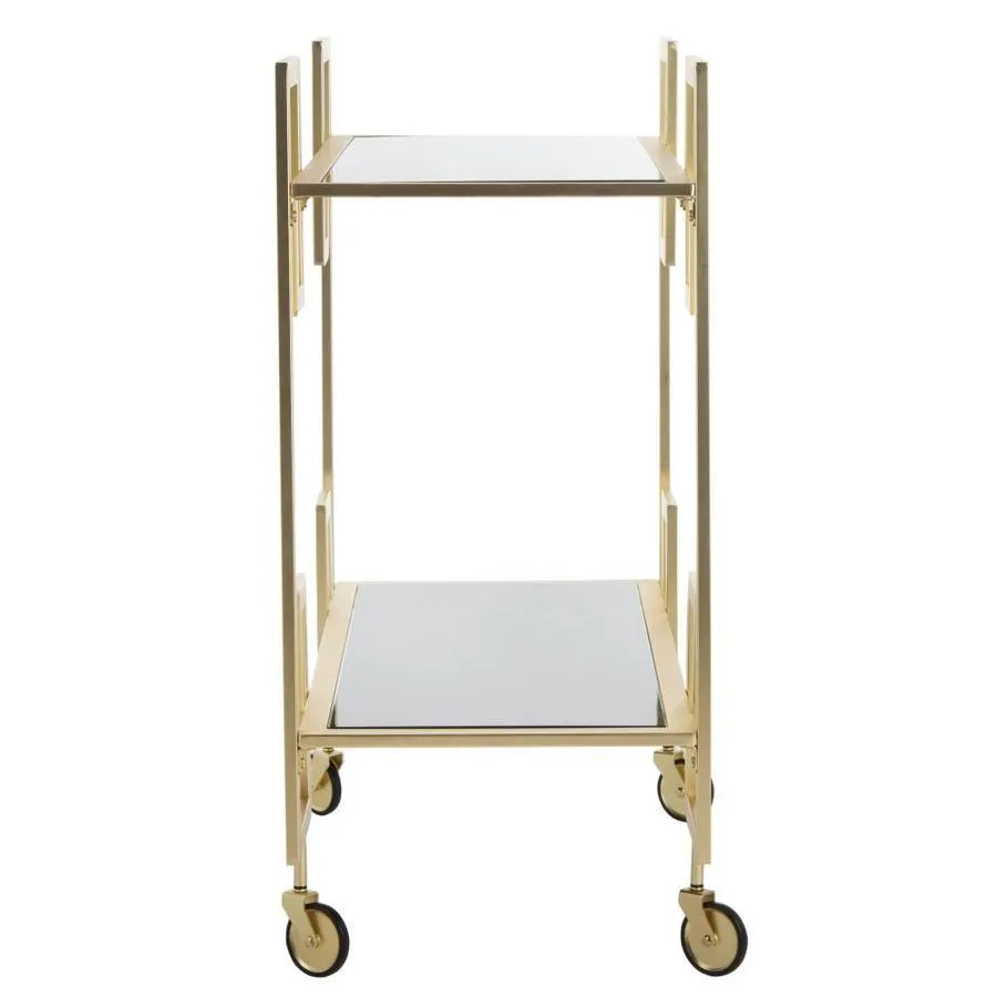 Safavieh Gold Metal Base with Glass Top Kitchen Cart (31.3-in x 16-in x 33-in), photo 3 of 7