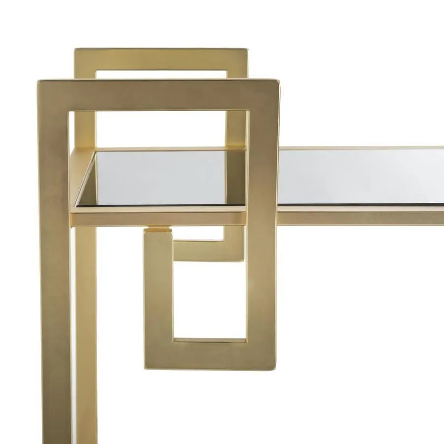 Safavieh Gold Metal Base with Glass Top Kitchen Cart (31.3-in x 16-in x 33-in), photo 4 of 7