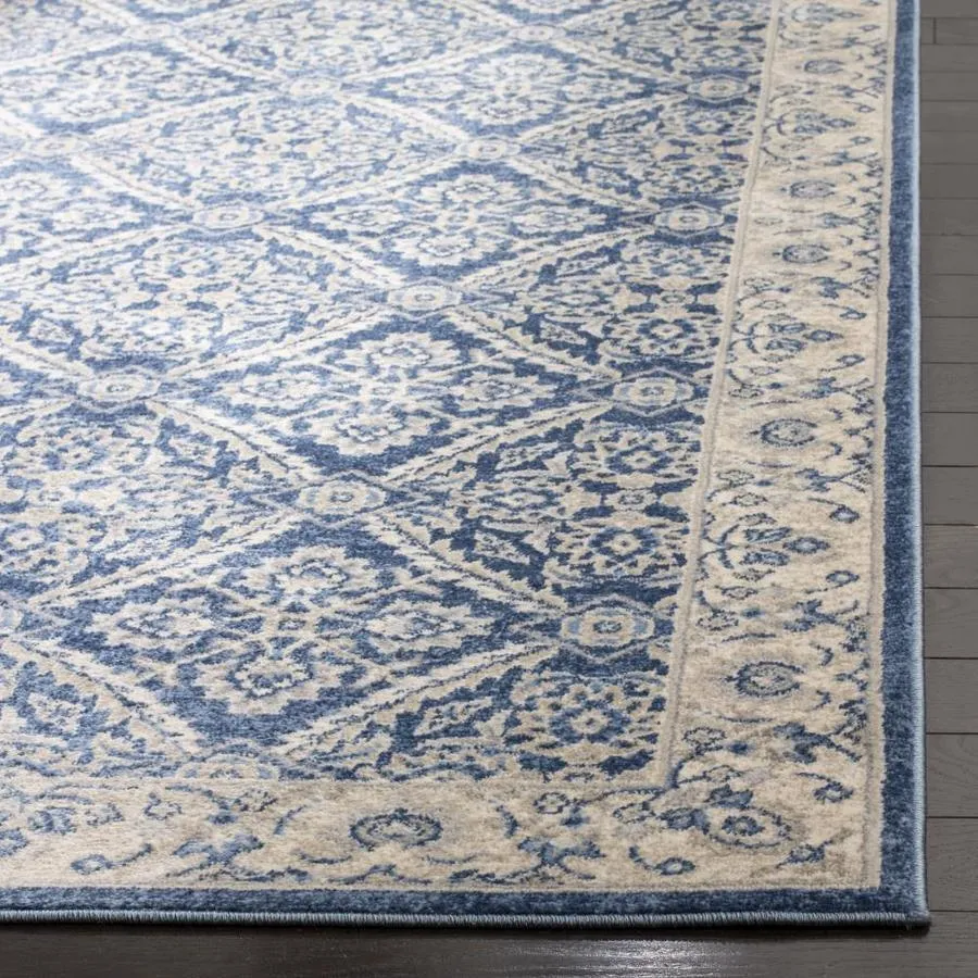 Safavieh Brentwood Jaleh 2 x 8 Navy/Creme Indoor Floral/Botanical French Country Runner, photo 2 of 4