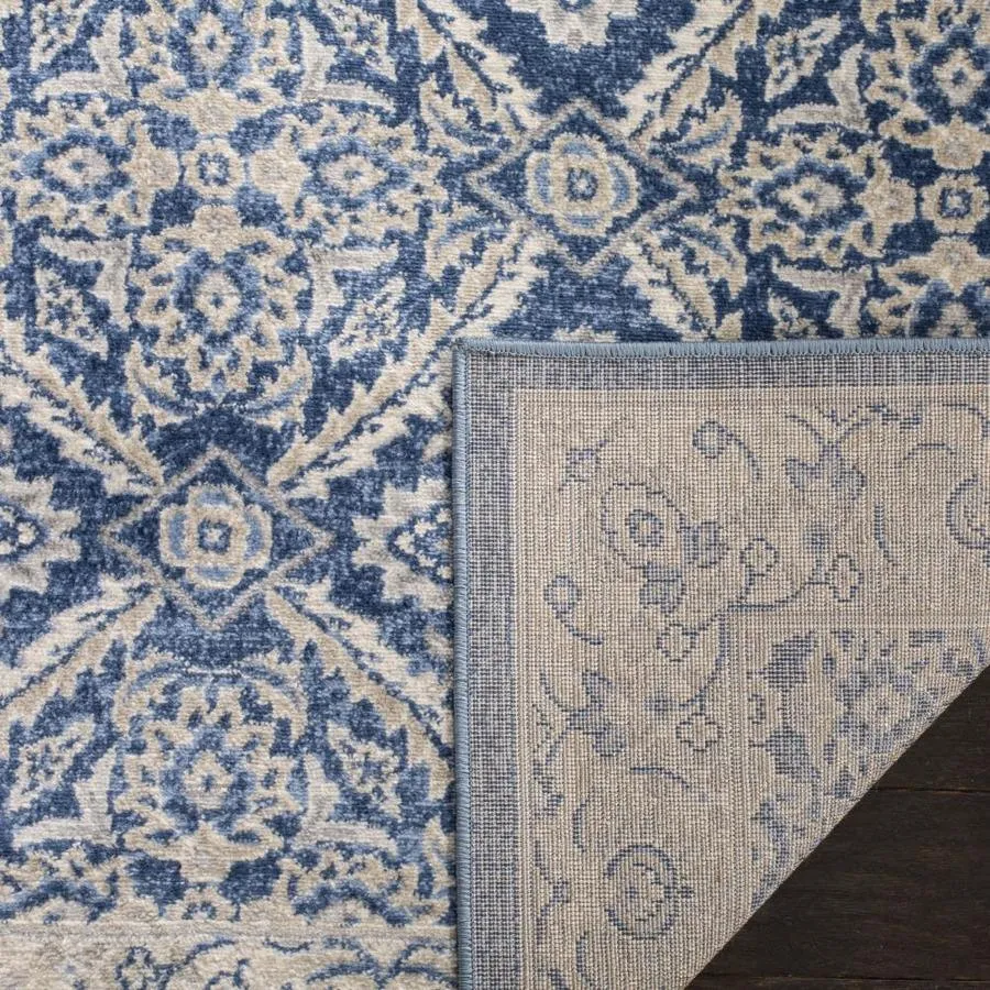 Safavieh Brentwood Jaleh 2 x 8 Navy/Creme Indoor Floral/Botanical French Country Runner, photo 3 of 4