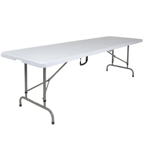 29 × 96 in Outdoor Rectangle Plastic White Folding Table