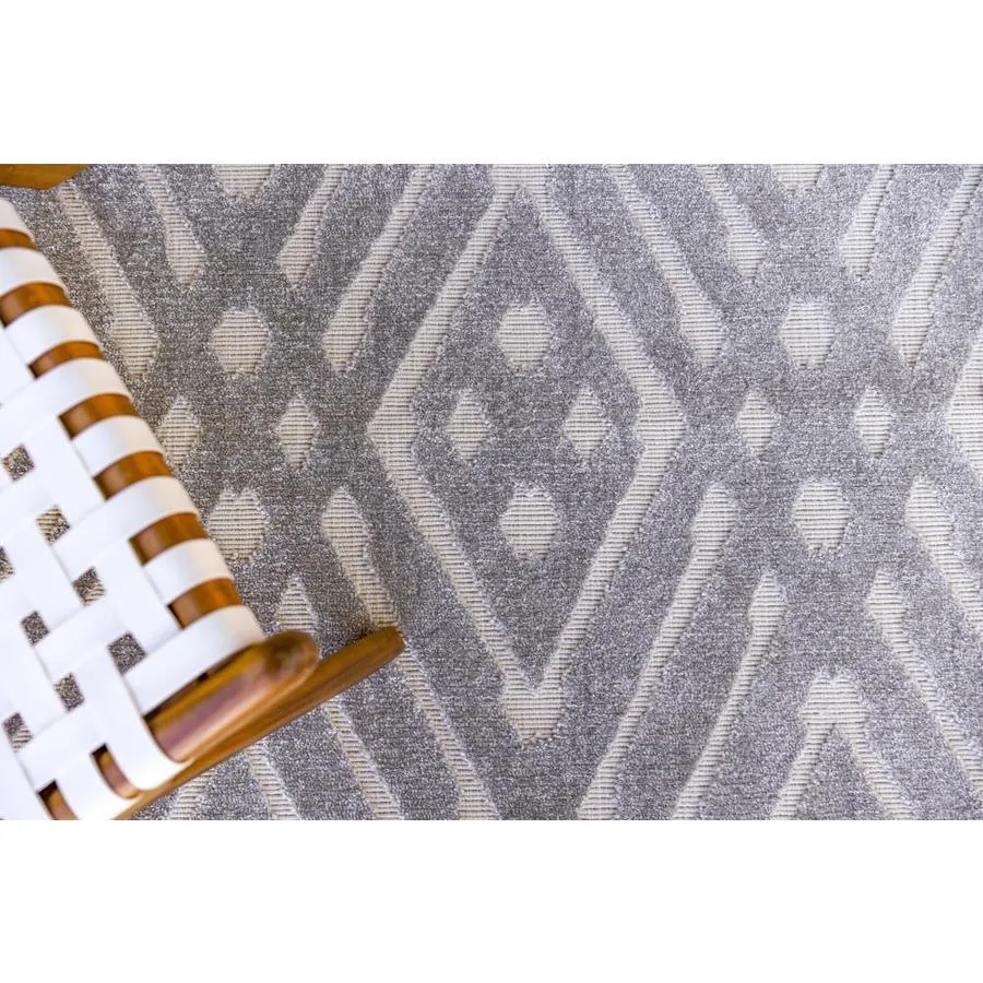 Unique Loom Ella Sabrina Soto Outdoor 2 x 6 Gray Indoor/Outdoor Geometric French Country Runner, photo 5 of 10