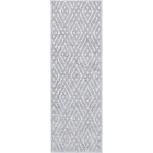 Unique Loom Ella Sabrina Soto Outdoor 2 x 6 Gray Indoor/Outdoor Geometric French Country Runner, photo 10 of 10