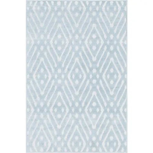 Unique Loom Ella Sabrina Soto Outdoor 4 x 6 Light Blue Indoor/Outdoor Geometric French Country Area Rug, photo 5 of 5