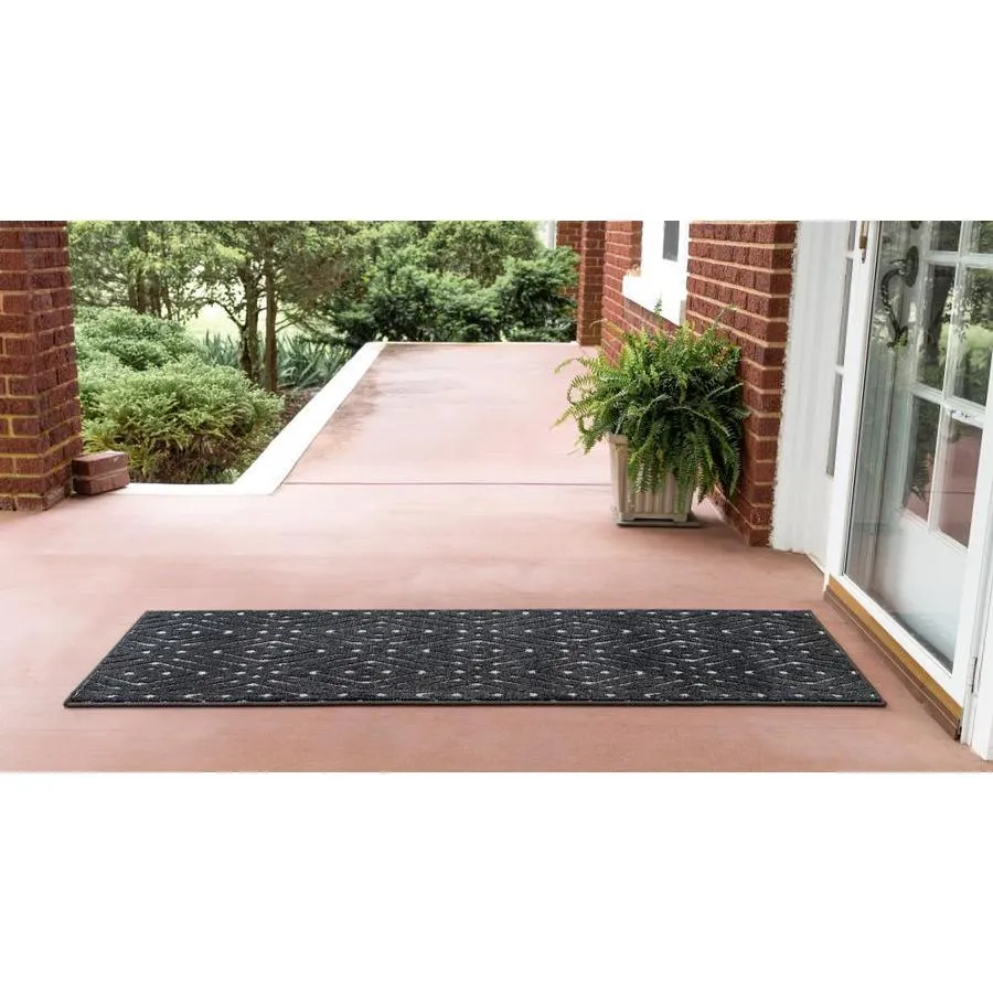 Unique Loom Ella Sabrina Soto Outdoor 2 x 6 Black Indoor/Outdoor Geometric French Country Runner, photo 3 of 5