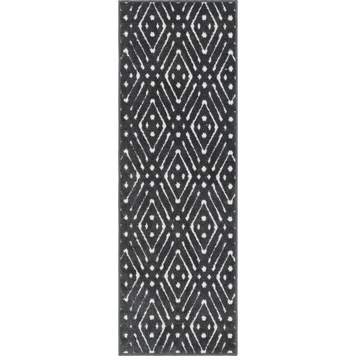 Unique Loom Ella Sabrina Soto Outdoor 2 x 6 Black Indoor/Outdoor Geometric French Country Runner, photo 5 of 5