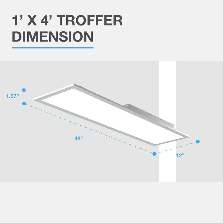 Commercial Electric 1 ft. x 4 ft. 250-Watt Equivalent White Integrated LED Backlit Troffer, 3825 Lumens, 4000K Bright White (2-Pack), photo 11 of 11