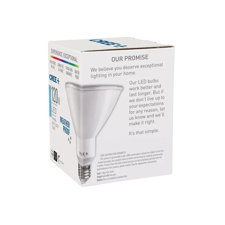 Cree 120W Equivalent Cool White (4000K) PAR38 Dimmable Exceptional Light Quality LED 40-Degree Flood Light Bulb, photo 2 of 8