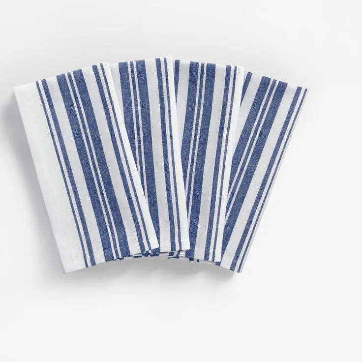 Farmhouse Living Homestead Stripe 20 in. x 20 in. Blue/White Napkins (4-Pack), photo 7 of 7