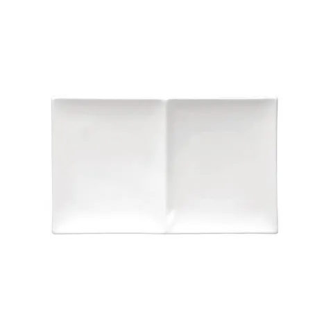 Rolled 11.75 in. Edge Porcelain 2-Compartment Platters (Set of 24)
