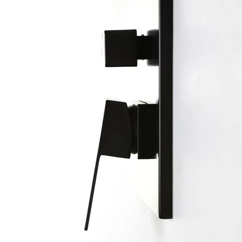 1-Spray Patterns with 2.5 GPM 10 in. Wall Mount Rain Dual Shower Heads in Matte Black, Shower System / Faucet Set, photo 4 of 9