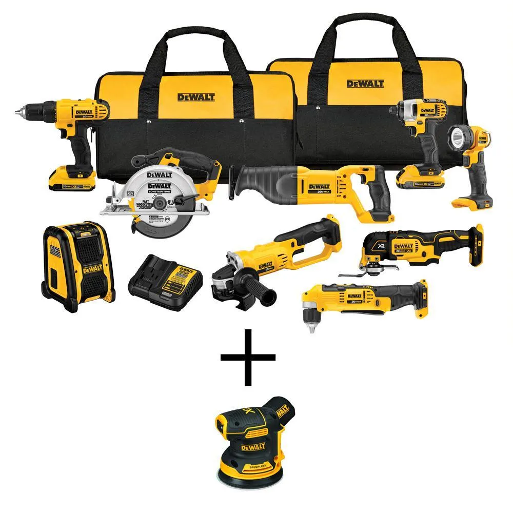 DEWALT 20-Volt Max Lithium-Ion Cordless Combo Kit (10-Tool) w/ (2) Batteries 2.0Ah, Charger & Tool Bag, photo 30 of 41