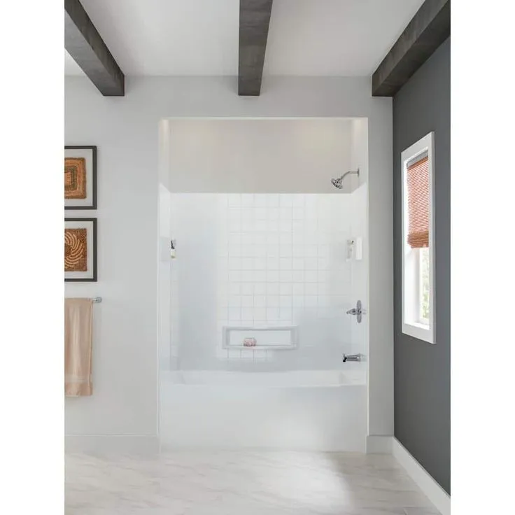 Delta Distinction 60 in. W x 60 in. H Three Piece Glue Up Tub Surrounds in High Gloss White, photo 5 of 8
