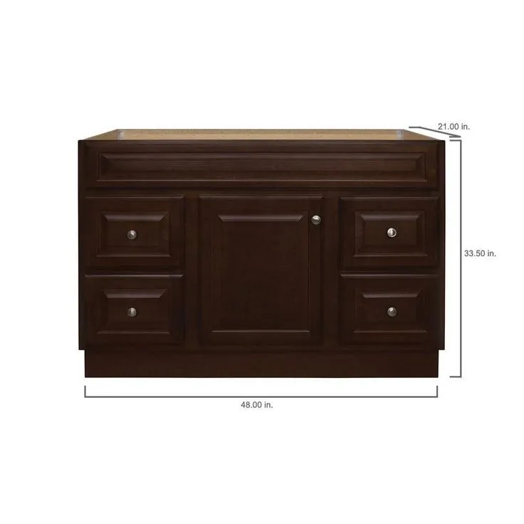 Hampton Bay Hampton 48 in. W x 21 in. D x 33.5 in. H Bathroom Vanity Cabinet Only in Cognac, photo 2 of 16