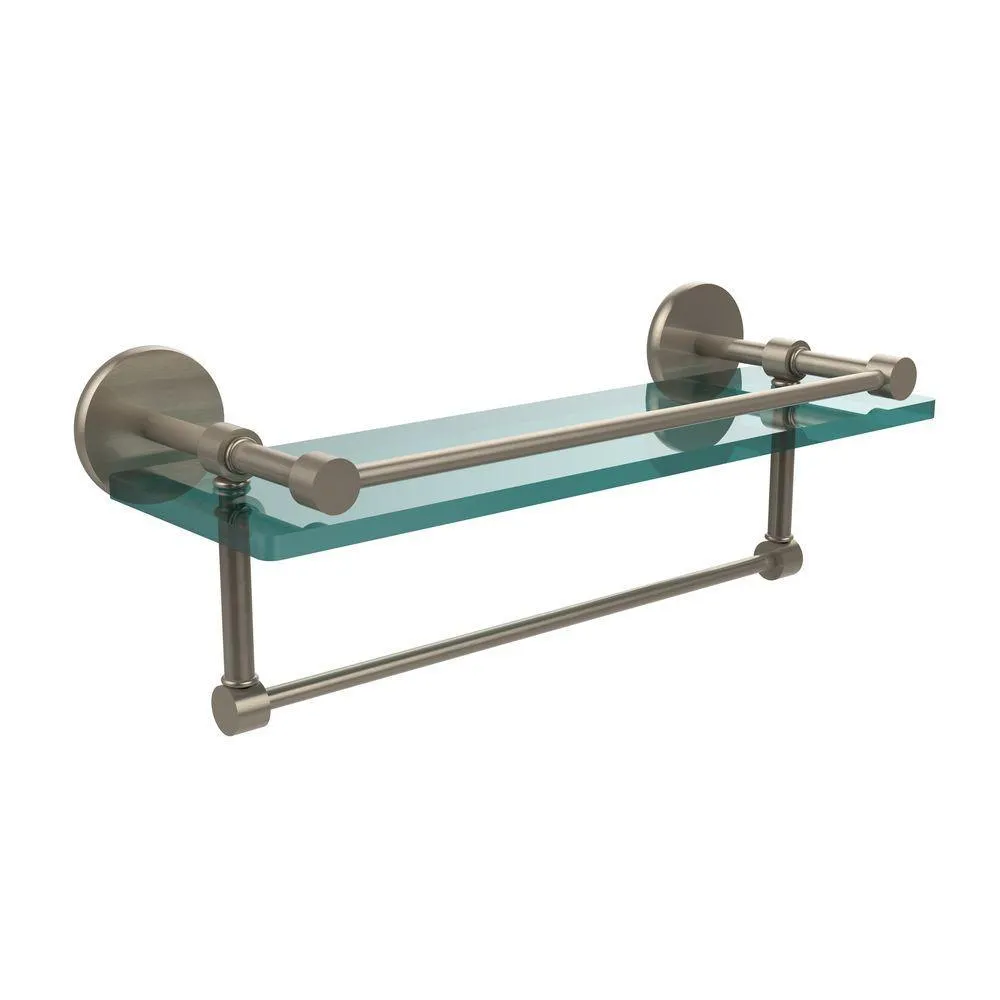 Allied Brass 16 in. L x 5 in. H x 5 in. W Clear Glass Bathroom Shelf with Towel Bar in Oil Rubbed Bronze, photo 5 of 14