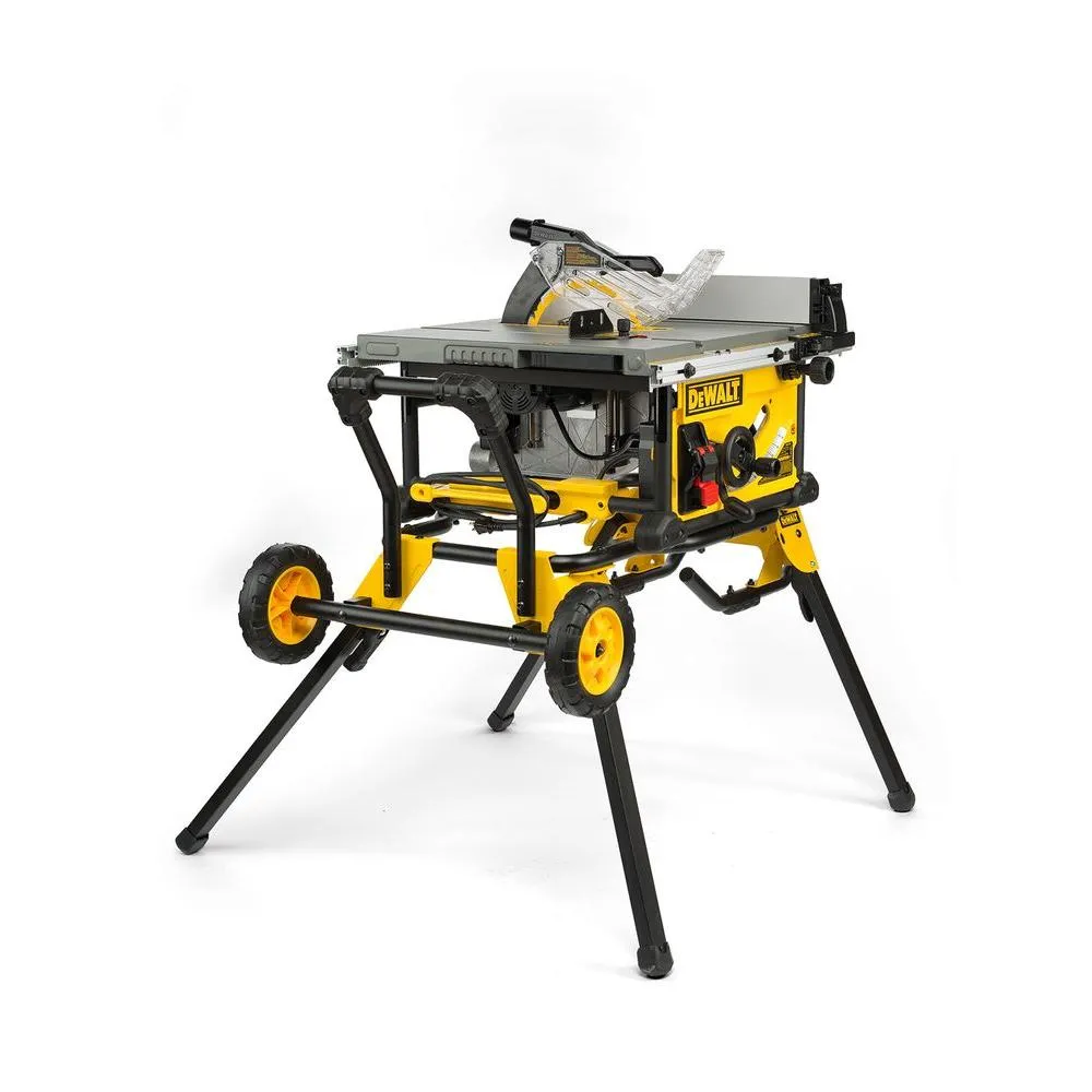DEWALT 15 Amp Corded 10 in. Job Site Table Saw with Rolling Stand and Bonus Atomic 20-Volt Lithium-Ion 1/2 in. Drill Driver Kit, photo 14 of 15