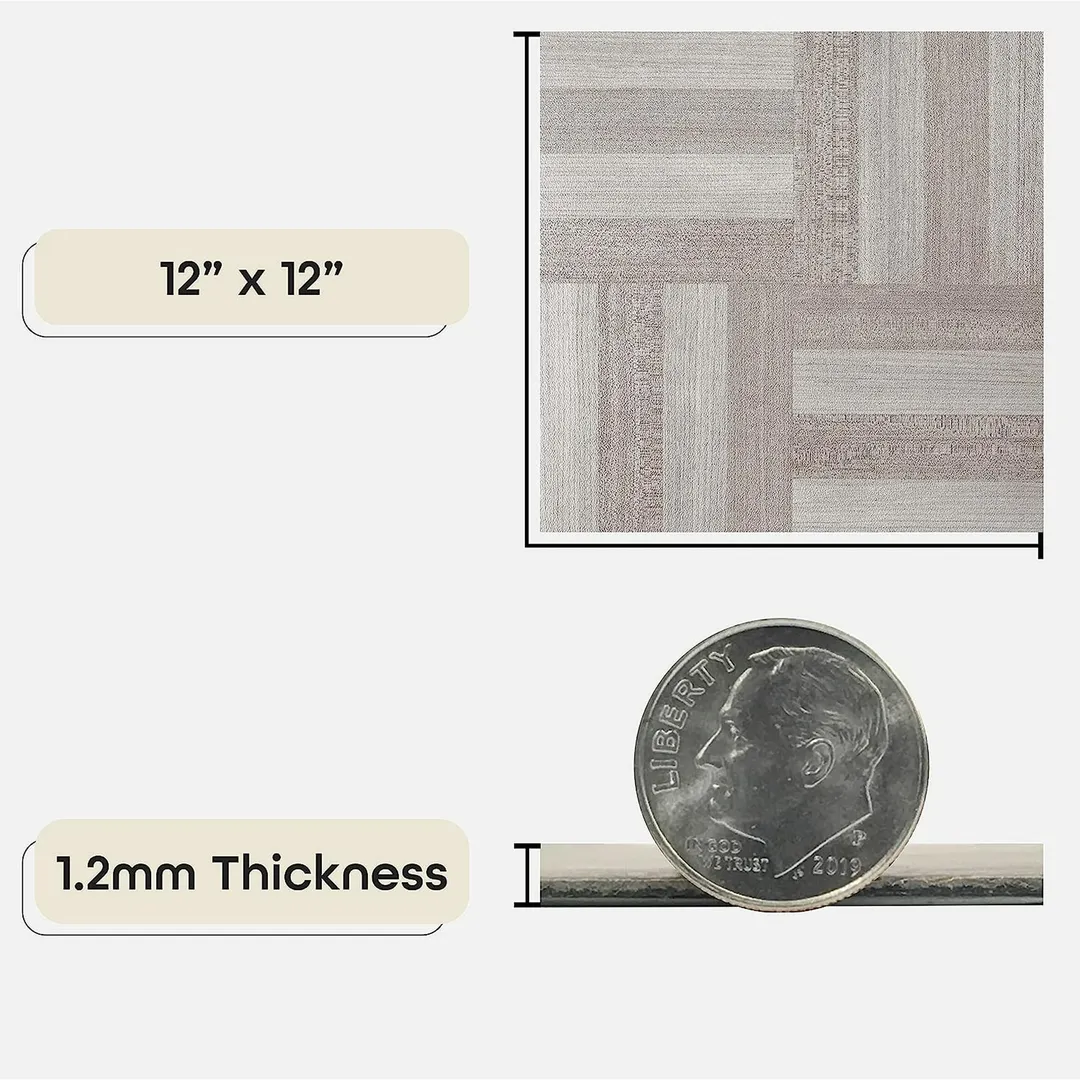 Achim Nexus Self Adhesive Vinyl Floor Tile, Ash Grey Wood, 12 x 12, 20 Tiles (20 sq ft), photo 3 of 7