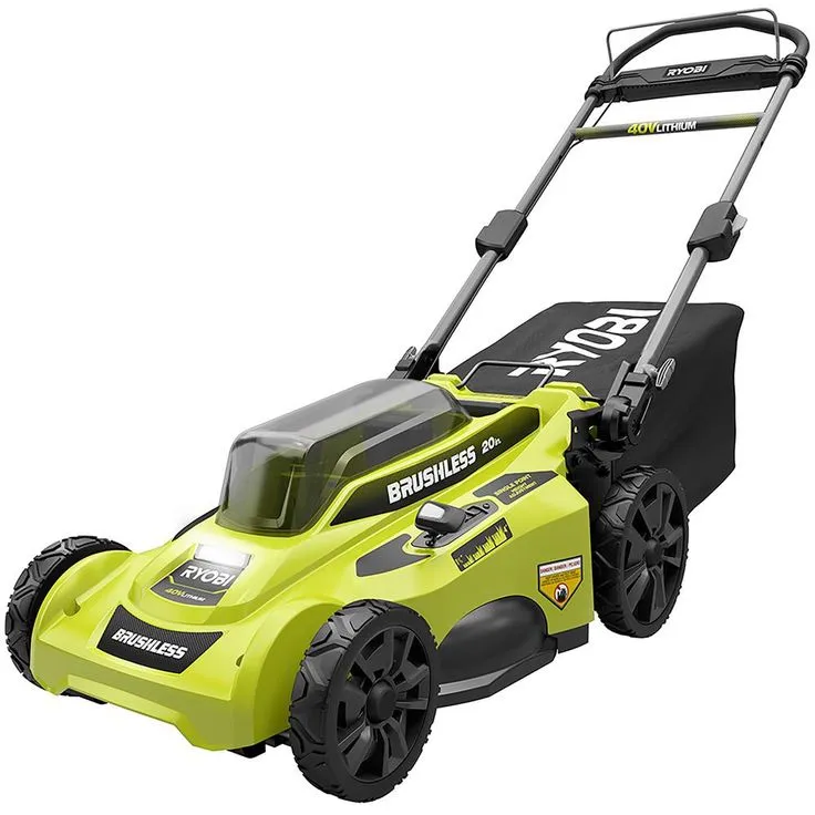RYOBI 20 in. 40-Volt Brushless Lithium-Ion Cordless Battery Walk Behind Push Lawn Mower two 6.0 AhBatteries & Charger Included, photo 7 of 7