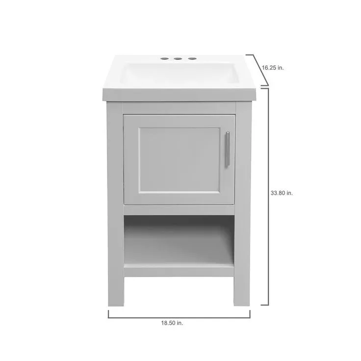 Spa 18-1/2 in. W Bath Vanity in Dove Gray with Cultured Marble Vanity Top in White with White Sink, photo 3 of 11