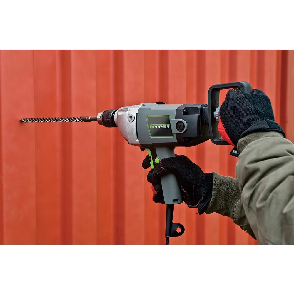Genesis 120-Volt 1/2 in. Variable Speed Spade Handle Electric Drill with Lock-On Button and Auxiliary/Spade Handles, photo 3 of 5