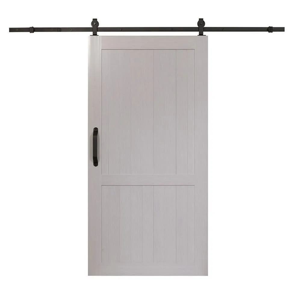 Pinecroft 36 in. x 84 in. Millbrooke White H Style Ready to Assemble PVC Vinyl Sliding Barn Door with Hardware Kit, photo 12 of 13
