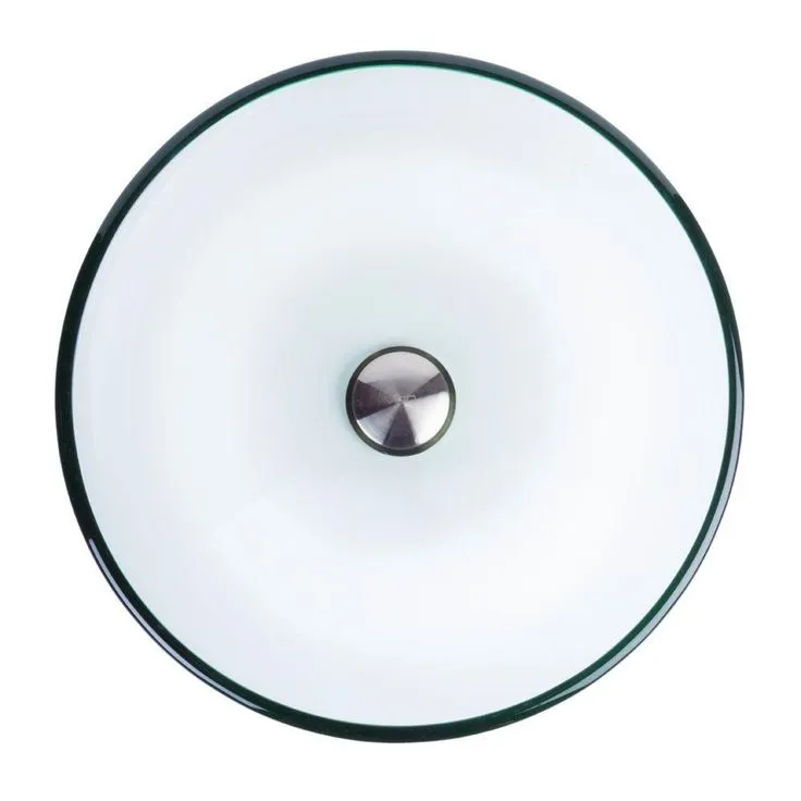 VIGO Clear Crystalline Handmade Countertop Glass Round Vessel Bathroom Sink in Iridescent, photo 10 of 10